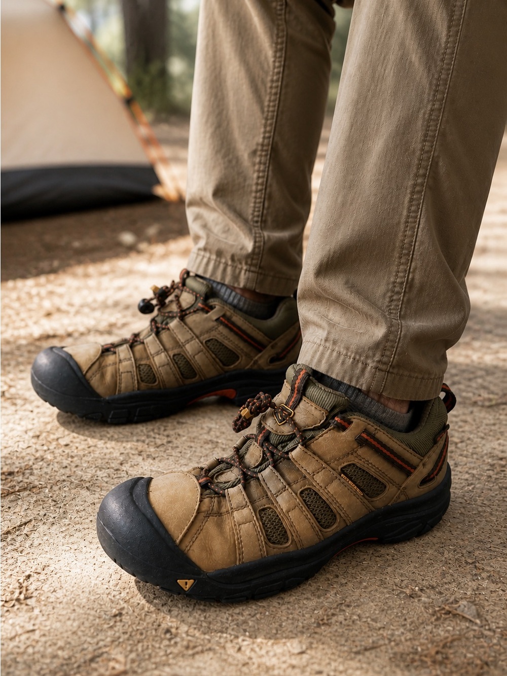 Keen Flint Hiking Shoes Men's 6 US Brown Tan Waterproof Leather Trail 39 EUR